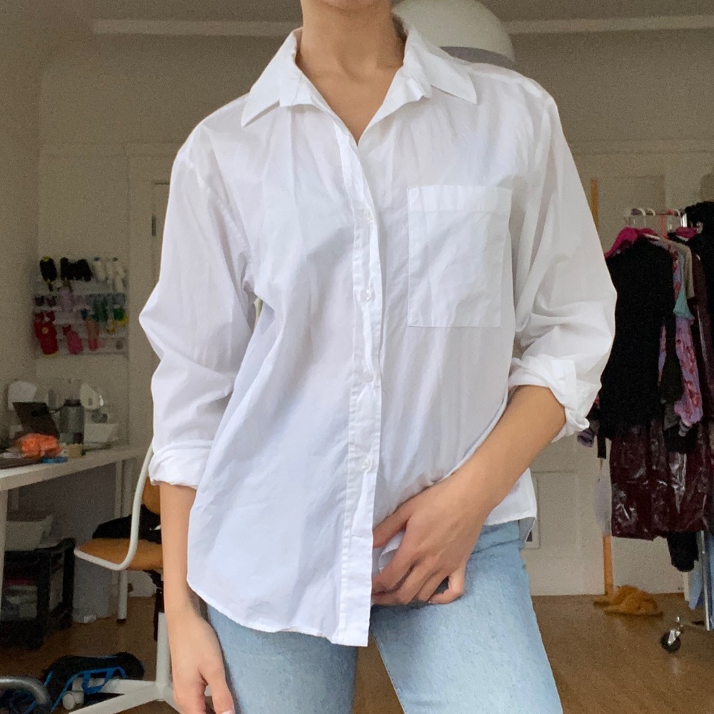Boyfriend oversized button down dress shirt